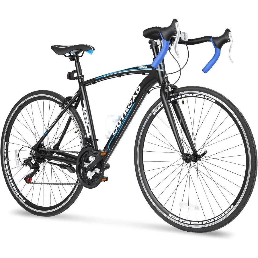 Carbon Bike Frame - 700Cホイール、21/14段変速、軽量アルミニウム合金フレームを採用したロードバイク。男性・女性向け、デュアルディスクブレーキ付きの通勤用自転車。