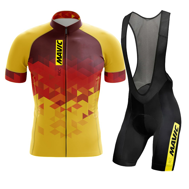 Mavic-トライアスロン用の男性用サイクリングセット,半袖 - Cycling Bib Shorts のレビューと価格